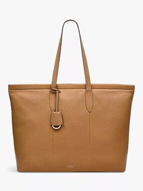 RADLEY LONDON Tan Leather Zip Tote with Top Handles